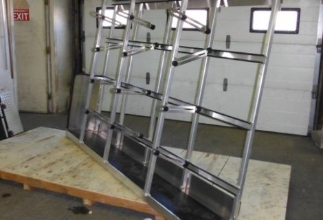 Interior van glass rack